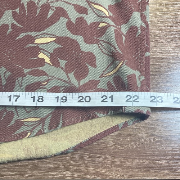 Mens EUC Frank & Oak Large Floral Print Green & Brown Button Down Shirt - Picture 7 of 7